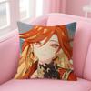 Genshin Impact Mavuika Cushion Cover Natural Linen Pillow Case DoubleSided Print Decorative Sofa Pillowcase Home Decor Gift