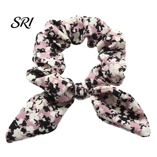 Goma para coleta Goma para el pelo Estampado floral Decoración de orejas de conejo Cuerda Accesorio apto para personas con discapacidad Alta elasticidad Moño Peinados semirecogidos