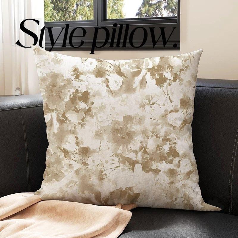 Luxury Gold Brown Texture Digital Printing Pillowcase,sofa Living Room Style Cushion Cover, Bedroom Bedside Elegant Pillow Cover