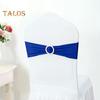 10 Pcs Chair Back Covers Solid Color with Round Buckle Elastic Reusable Seat Belt for Parties Weddings Celebrations Banquet Chairs Hotel Dining Chair