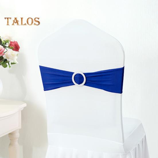 10 Pcs Chair Back Covers Solid Color with Round Buckle Elastic Reusable Seat Belt for Parties Weddings Celebrations Banquet Chairs Hotel Dining Chair