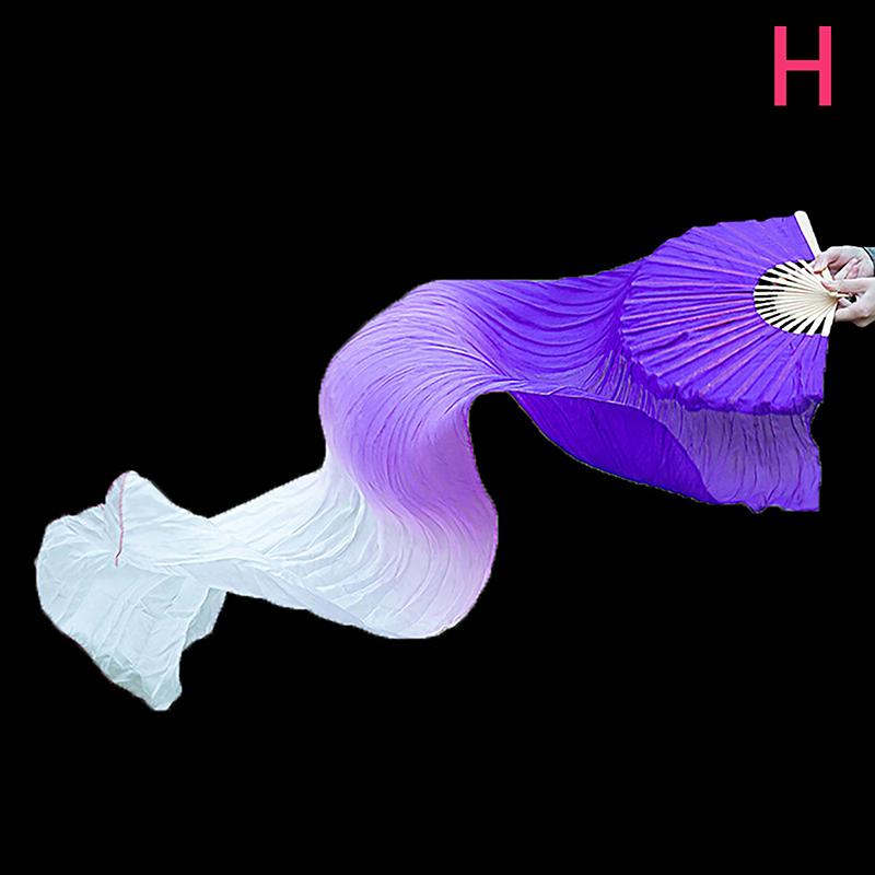 Prawa ręka 150 cm długości wachlarz do tańca Sprzedaj Pani Belly Gradient Color Dancer Ćwicz długie imitacje rekwizytów tanecznych Jedwabne wachlarze