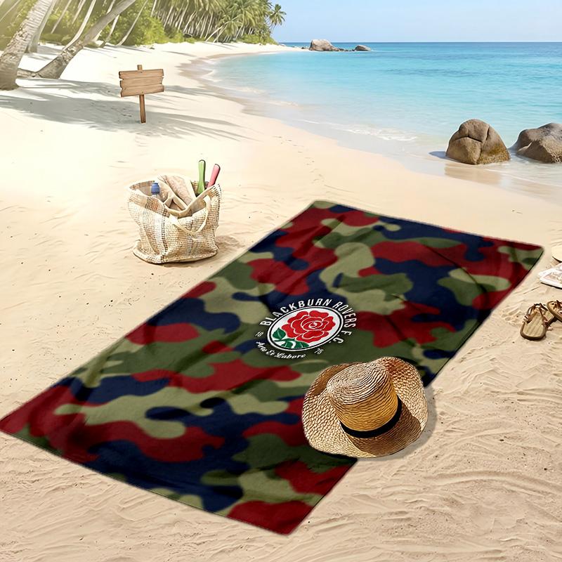 Blackburn Rovers Football Print Beach Towel, Large Soft Quick Dry Towel for Beach Camping Swimming