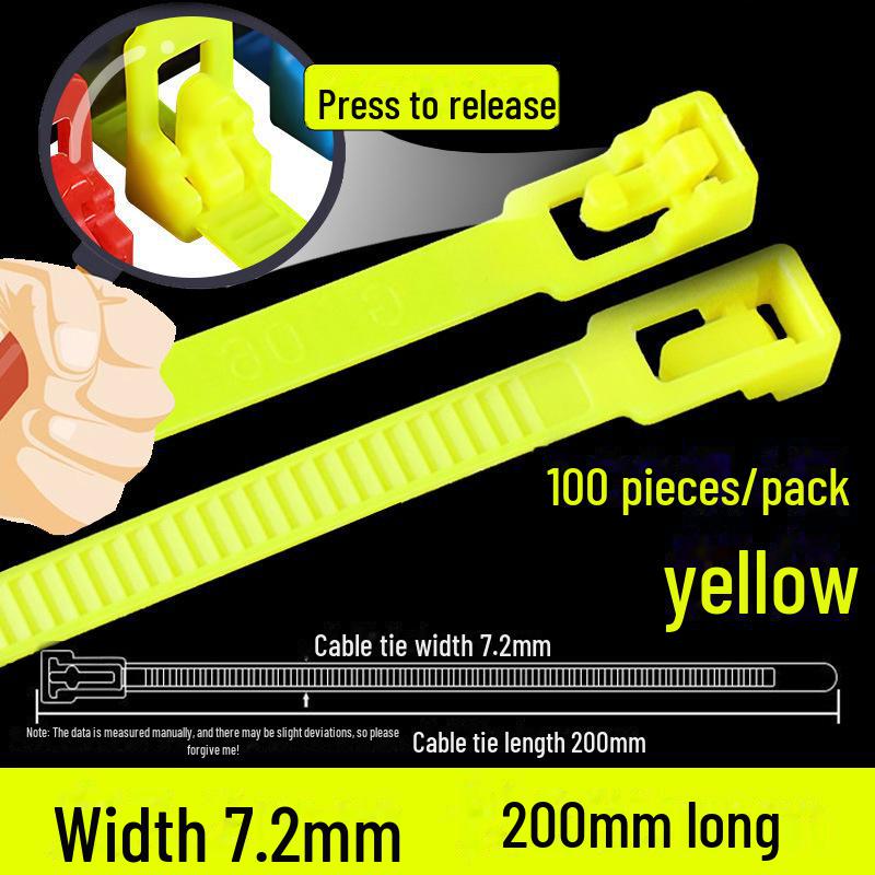 Reusable Nylon Cable Tie with Square Head, Black & White