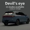 2-Piece Devil's Eye Car LED Light, Truck Devil's Eye Light USB Powered Decorative Light, No Wired Ambient Light, Cool Vehicle Display Light