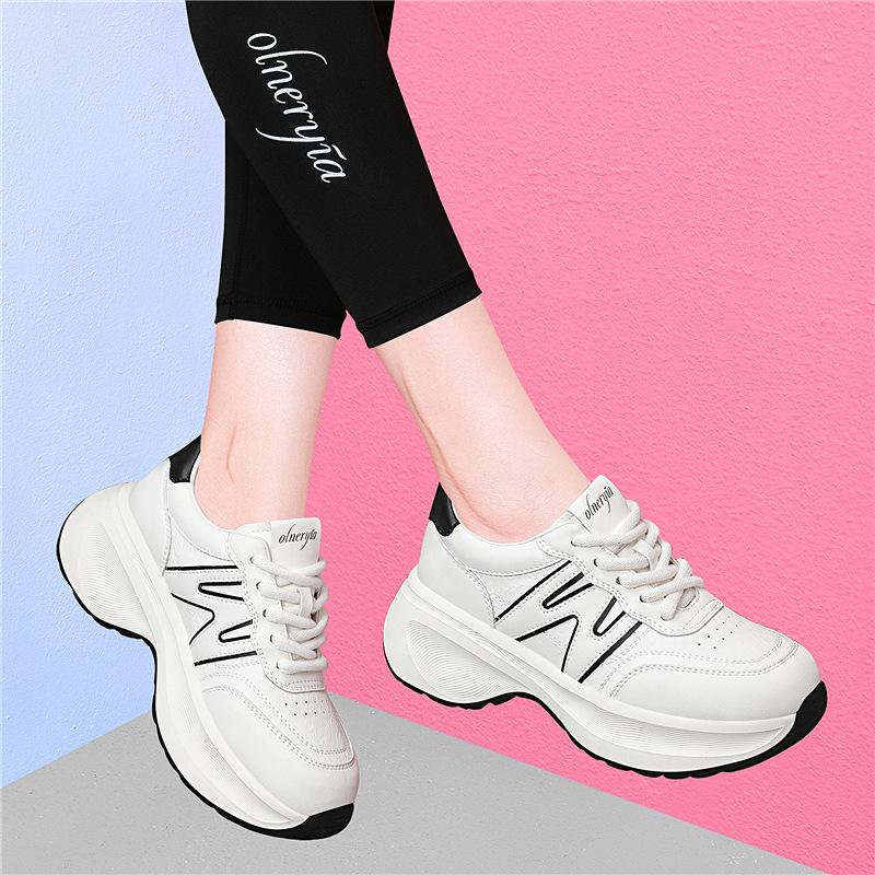 

Platform white shoes women s new autumn and winter height increase dad versatile casual sports muffin fashion single shoes women 34