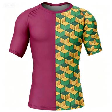 Summer New Anime Short Sleeve Collection Popular Dramas Quick Drying Breathable Men's Slim Fit Short Sleeve