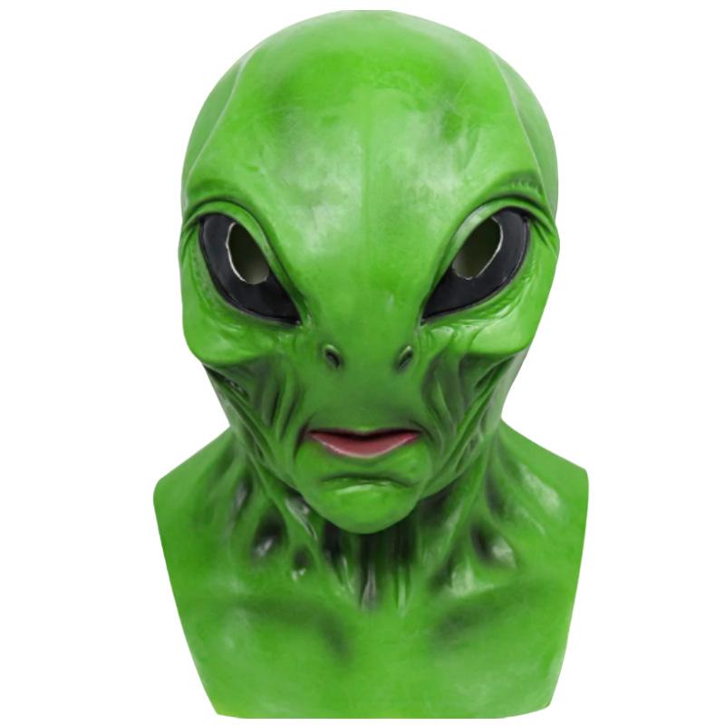 Alien UFO Green Latex Halloween Headgear Mask