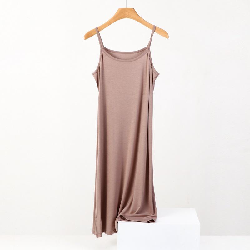 Summer Women's Sleeveless Camisole Dress Plus Size Loose Casual Inner Long Bottom Dress