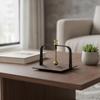 Tabletop Tissue Holder Compact with Wood Base Decorative for Dining Table, Vanity,