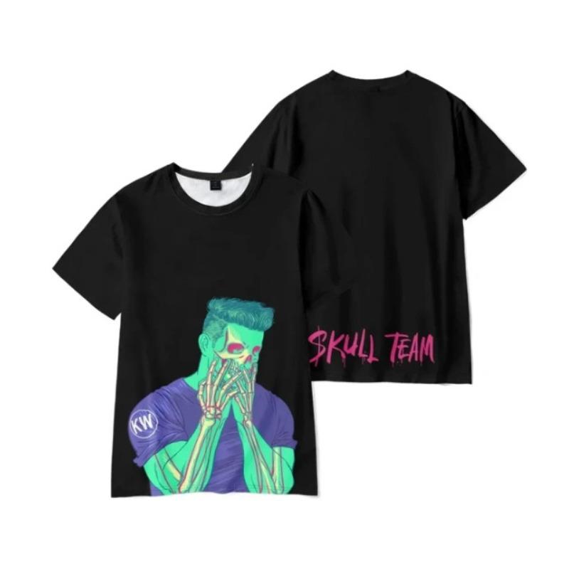 

Men s 3D Printed T-Shirt Colorful Skull Pattern Print Short Sleeve O-Neck Pullover Casual Top 6XL