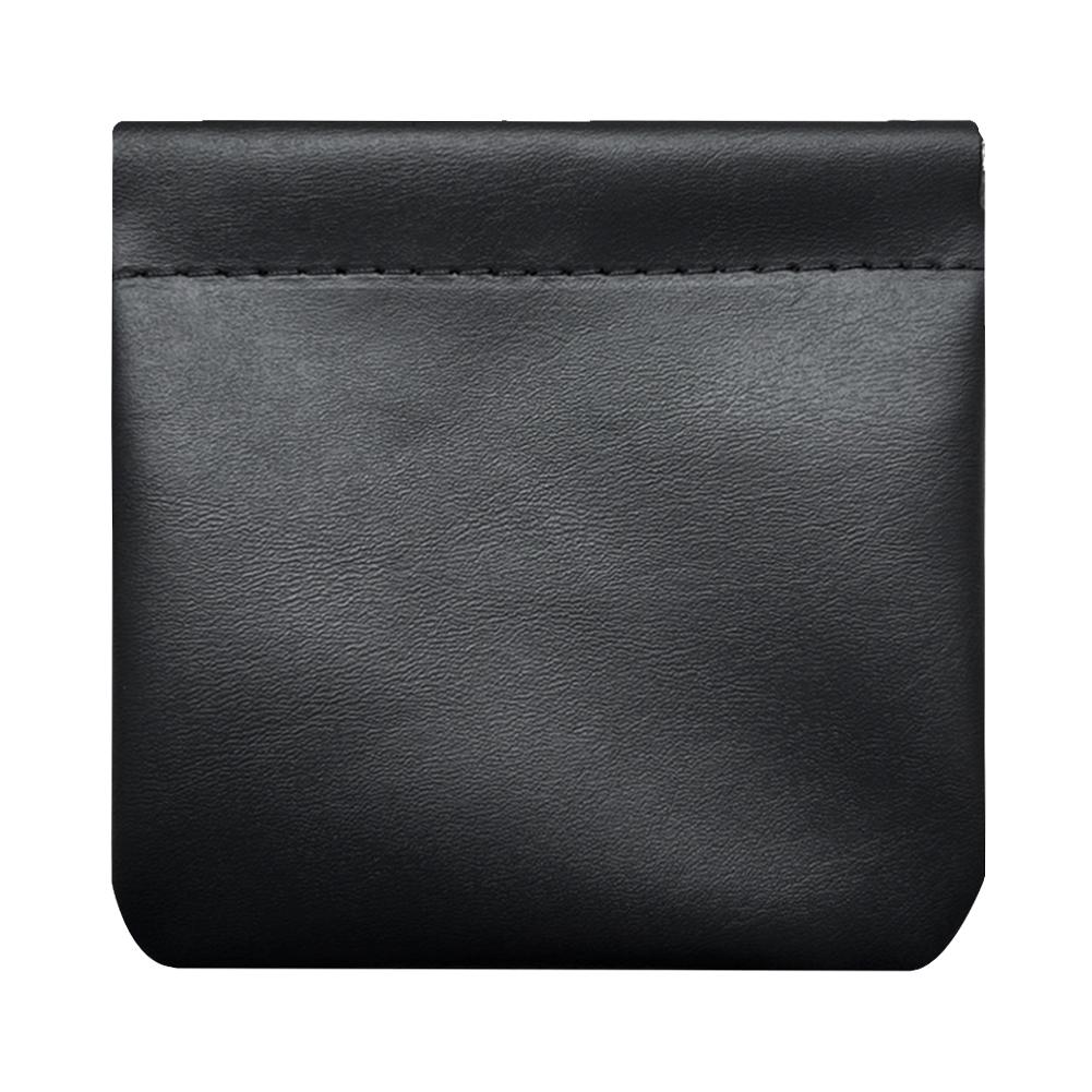 PU Leather Cosmetic Pouch Jewelry Storage Bag Self-Closing Portable Travel Bag Versatile Headphones Keys Storage Organizer Purse