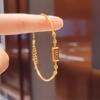 Gold Plated 18K Chinese Style Round Bead and Bar Bracelet for Women
