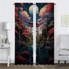 Sun Moon and Tree Blackout Curtains for Camera Halloween Decoration Kitchen Curtains 2 Pieces Tulle for Bedroom Partition Shades