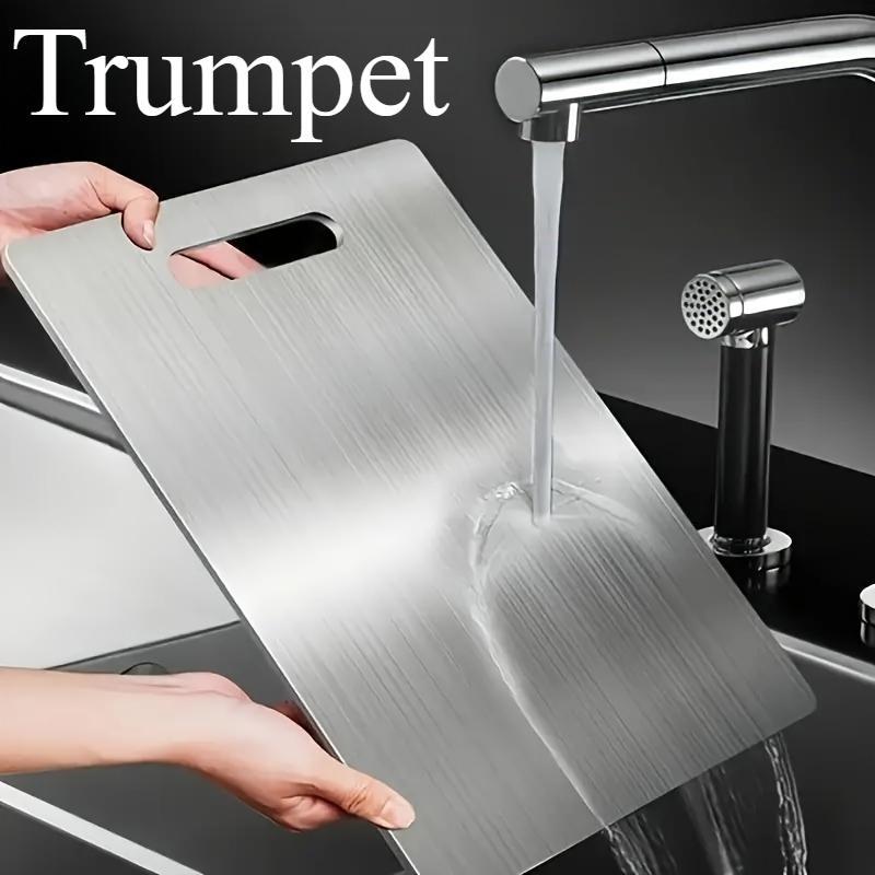 

1PC high-quality cutting board - double-sided stainless steel material, suitable for kitchens and dining establishments, suitable for home kitchens Trumpet