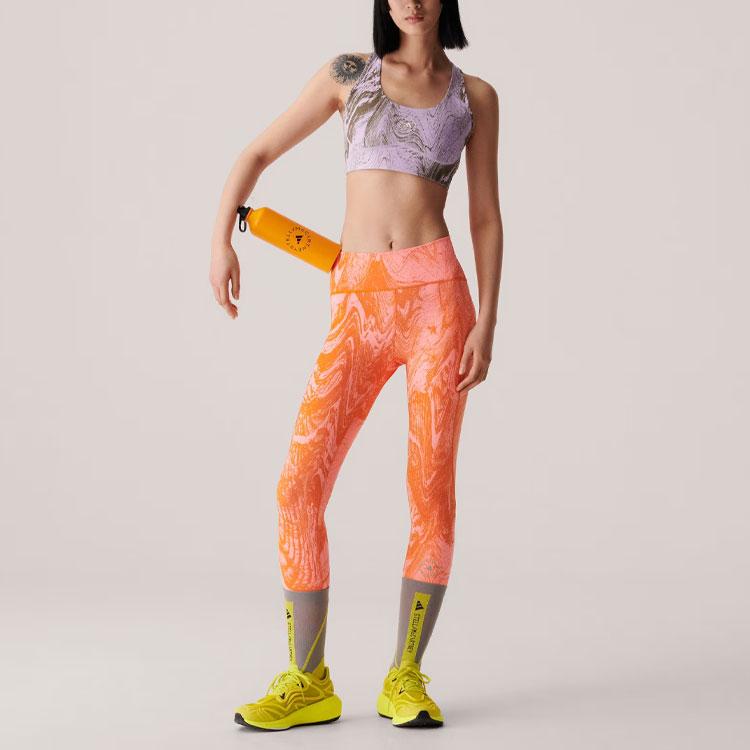 adidas X Stella McCartney TruePurpose Women Medium Support All-Over Print Quick-Dry Sports Bra Pink Purple IB5093