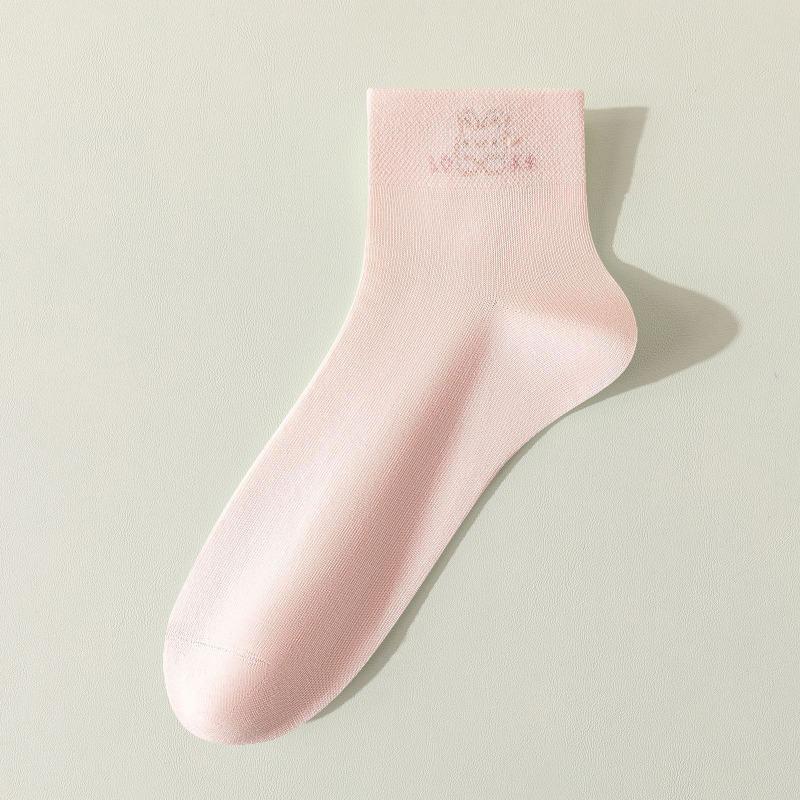 5 Paar Dünne Atmungsaktive Schweißabsorbierende 7A Antibakterielle Geruchshemmende Reine Baumwolle Röhrensocken für Damen, Frühling und Sommer