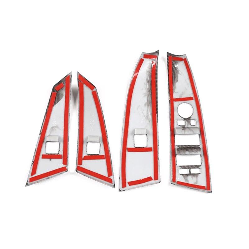 Styl vozu ABS karbonová textura Interiér Spínač ovládání zvedacího okna Tlačítko panelu Obložení krytu rámu pro BMW řady 5 E60 04 - 06