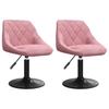 Dining Room Chairs 2 Pcs Swivel Pink Velvet