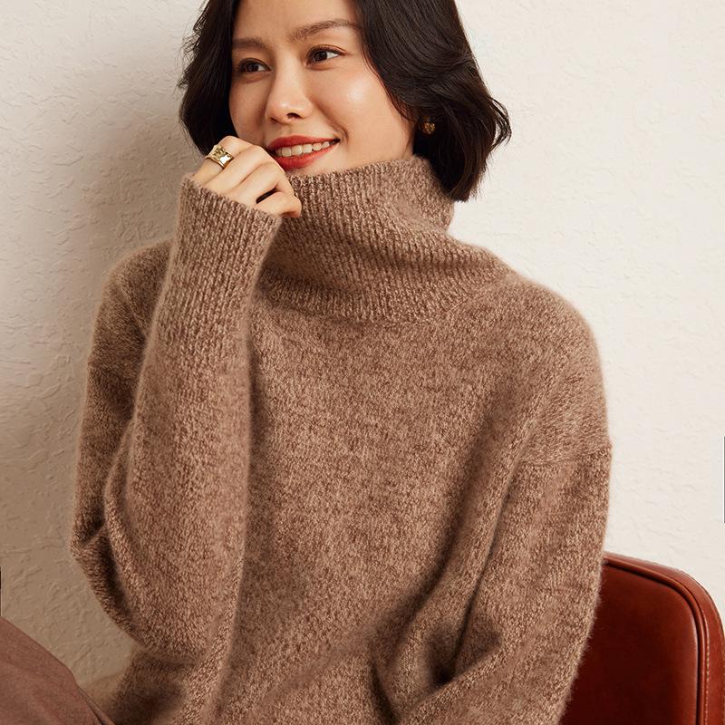 

Cozy Cashmere Turtleneck Sweater: Soft, Thick Knit for Autumn & Winter Large