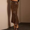 60304 Nazada Mermaid Skirt Womens Ins Gold Thread Stretch Bodycon Mid-Length
