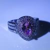 Elegant Pink Crystal Pear Drop Ring for Women Creative Engagement Wedding Band
