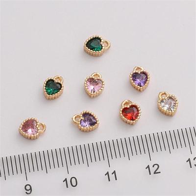1PC 18K vergoldetes Messing Liebe Herz Charm Anhänger für Schmuckherstellung DIY Armband Halskette Ohrring