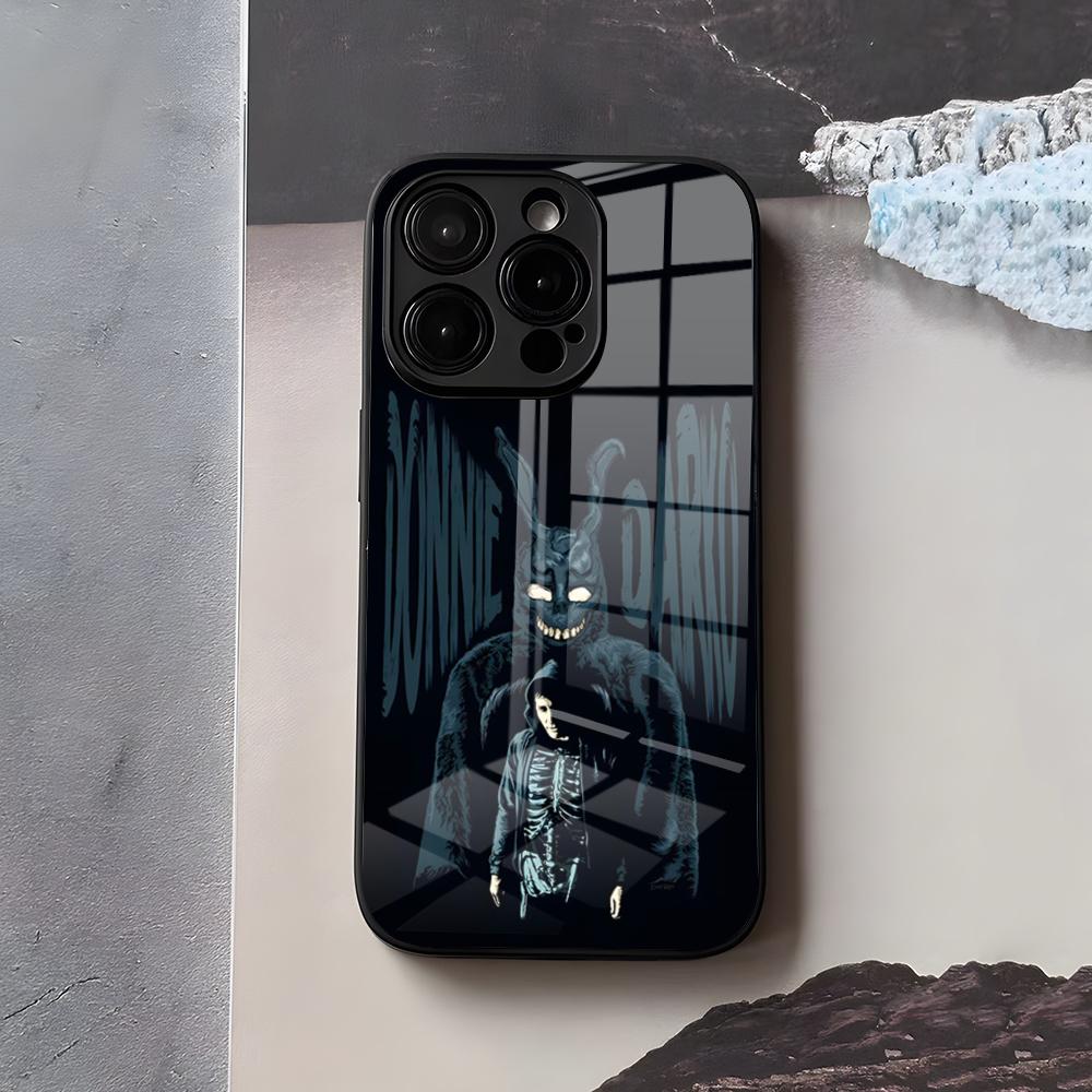 

D-Donnie D-Darkos Phone Case For IPhone 17 Air 16 E Pro Max 15 14 13 Mini 12 Pro 11 Max Plus Black Glass Cover iPhone 11