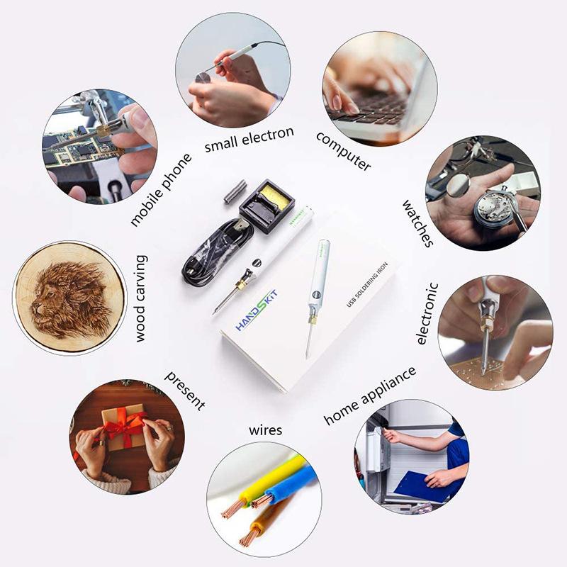 5V 8W Low Voltage Portable Mini USB Soldering Iron Set