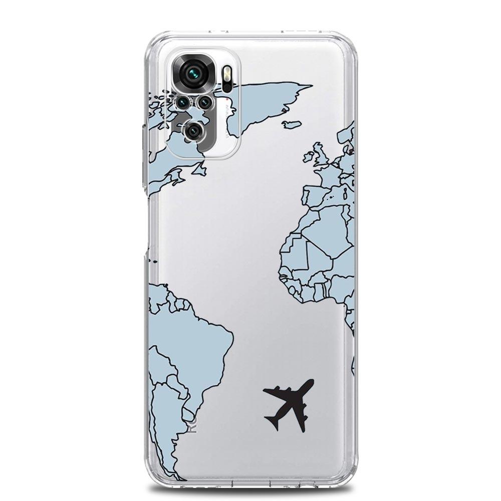 Fashion Planes World Map Travel Phone Case For Xiaomi Redmi Note 12 5G 9S 9 8 10 11 Pro Plus 4G 9T 8T 10C 9C 9A 7 Clear Cover