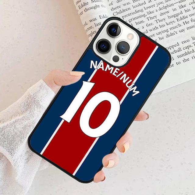 Personalised Football Name Number Phone Case Cover For iPhone 17 Air 15 16e 11 13 14 Pro Max 12 Plus Max Fundas