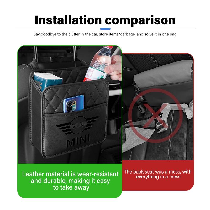 Leren Autostoel Kieuw Handtas Houder Opbergtas Accessoires Voor MINI R55 R56 F55 F56 Cooper One JCW Clubman Countryman dymfu11