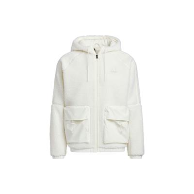 adidas St Boa Hooded Zip Jacket With Embroidered Logo Men Outerwear White HR4442