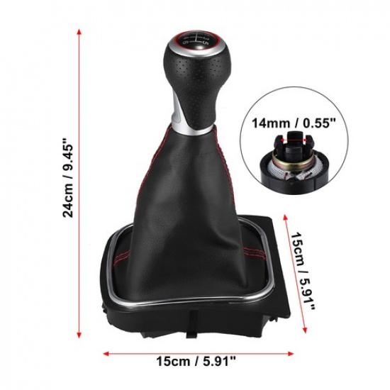 6 Speed Gear Shift Knob Handle Shifter Gaiter Boot Cover for VW Golf 5 6 Plus