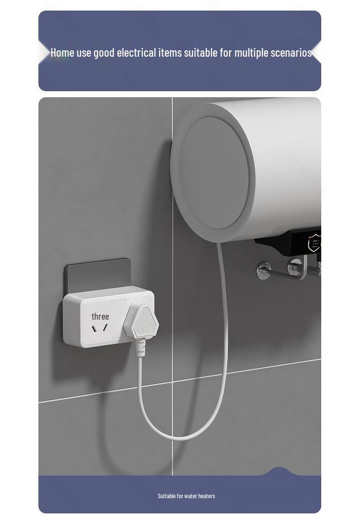 16A Wireless Power Strip with Switch - 3-Pin to 5-Pin Converter for AC and Heater