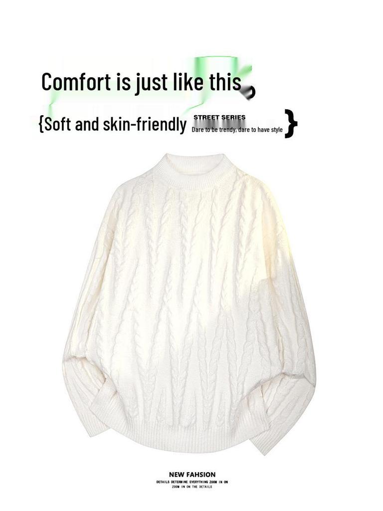 Men's Japanese Style Trendy Loose Knit Sweater - Autumn/Winter Retro Fashion