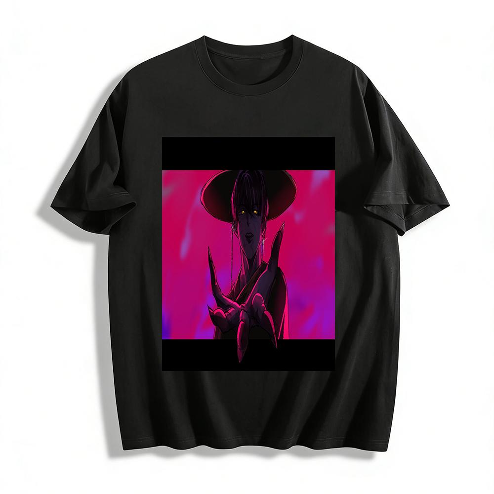 Dark Style Chinese Style Claw Heterochromia Character Print T-Shirt Trendy Niche Loose Casual Top Pure cotton T-shirt XXS