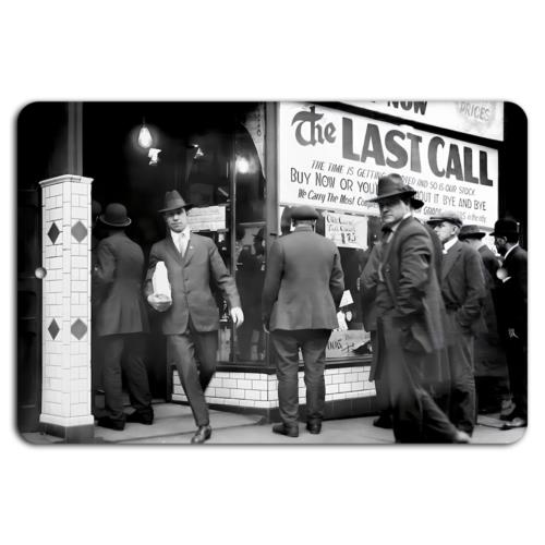 The Last Call Vintage Speakeasy Scene on Metal SignAluminum 20x30cm(7.8x11.8inch)