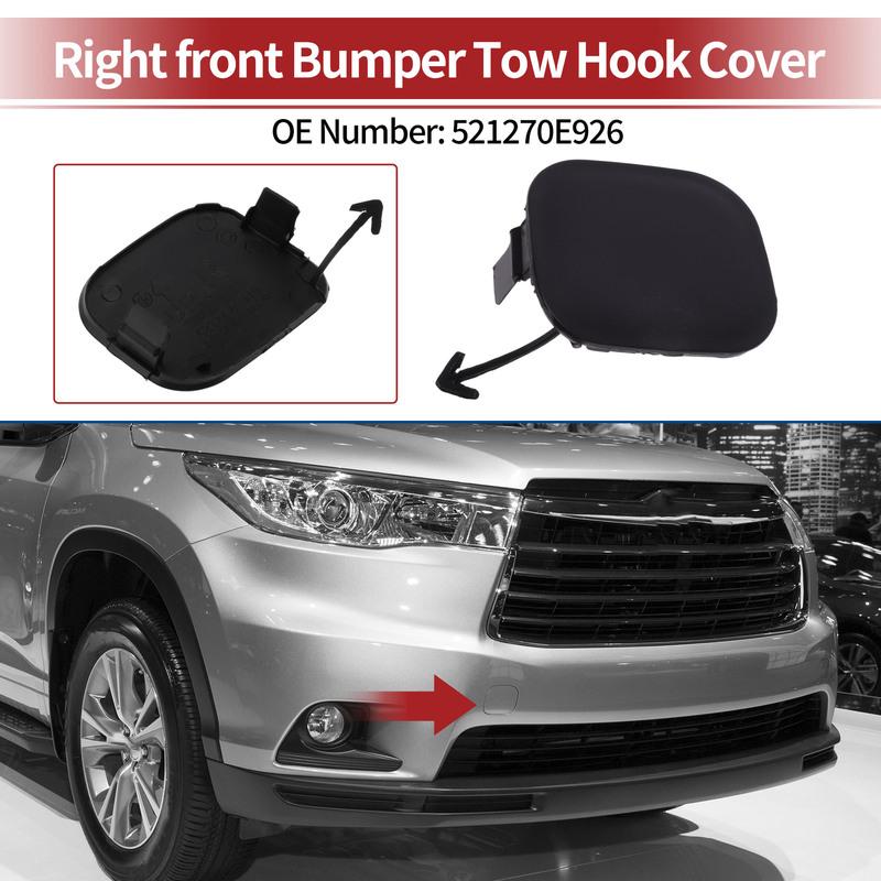 UXCELL Right Front Car Tow Hook Cover Cap for Toyota Highlander No.521270E926 Black 1Pc