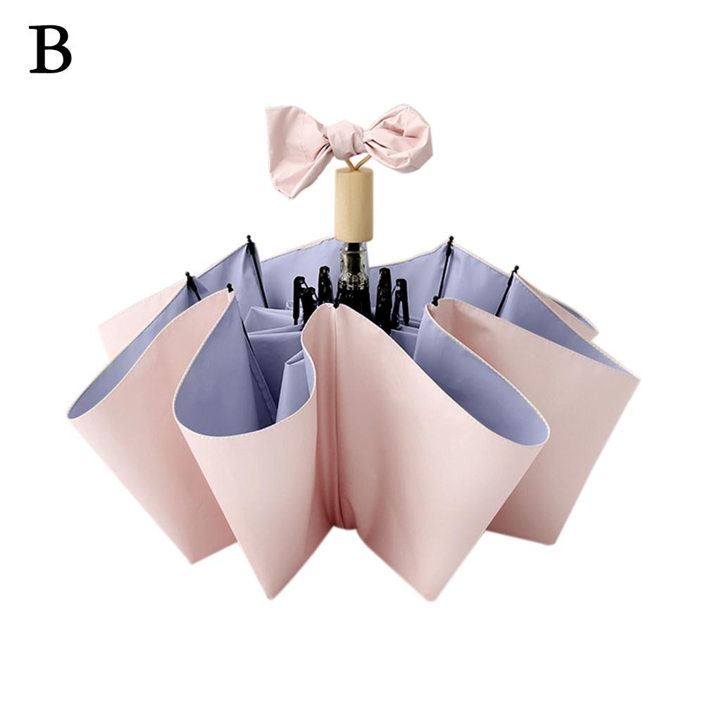 Glue Folding Umbrella Women's Sunny and Rainy Dual-use High-value Durable Sunscreen Umbrella Ins Color
