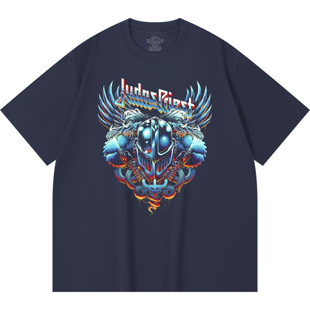 T-shirt Heavy Metal 100% Cotone 230 Gsm Stampa Band Rock Musica Popolare Unisex T-shirt Pesante in Cotone
