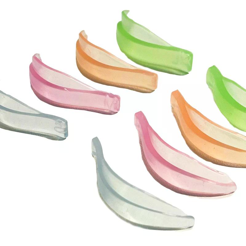 4 Pairs Jelly Color Eyelash Perming Pad, Colorful Reusable False Eye Lash Curler Patches and Lash Lift Shield Pad