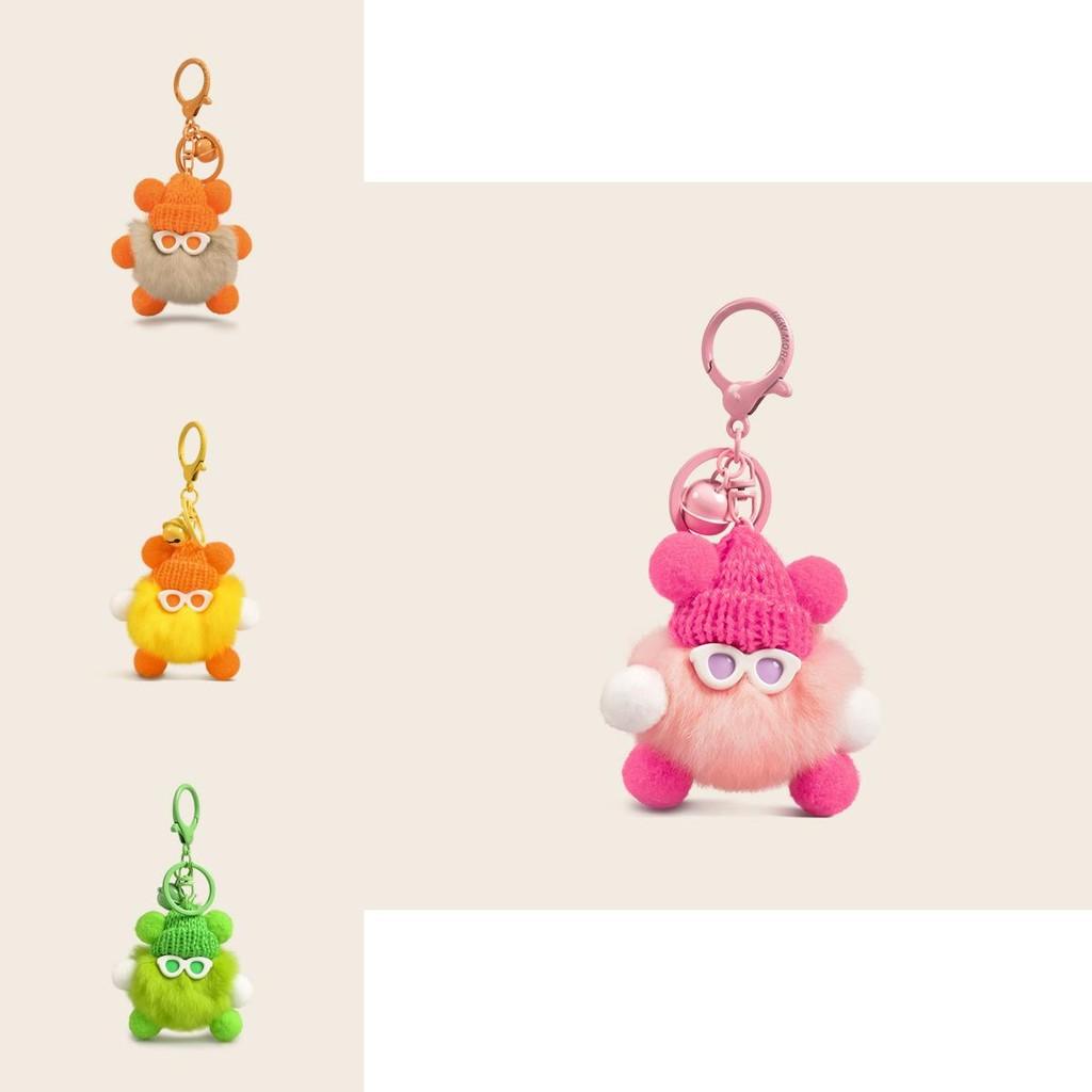 Charming Plush Rabbit Fur Keychain Pendant In Multiple Colorful Cartoon Styles