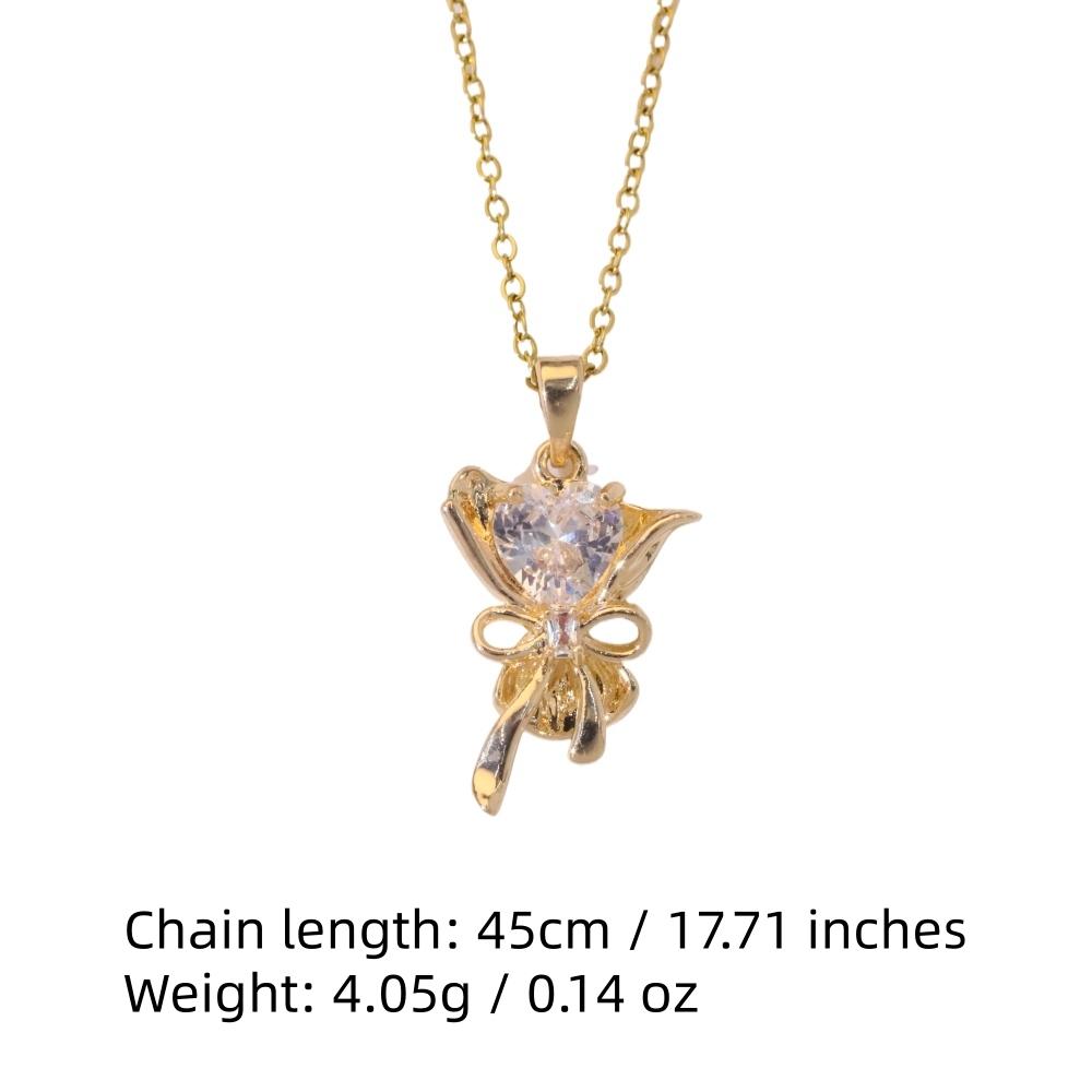 Fashion Bouquet Pendant Necklaces for Women Zirconia Necklace Wedding Party Jewelry Accessories