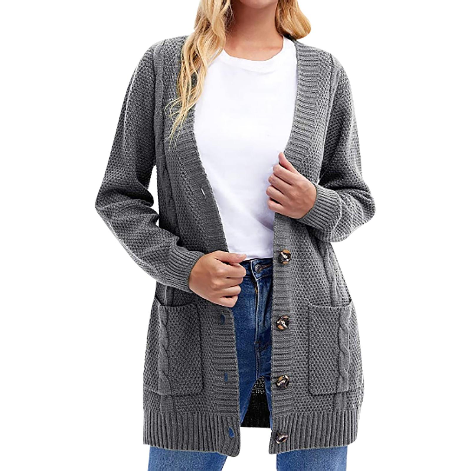 

Жіноча модна повсякденна в язана кофта з довгим рукавом S