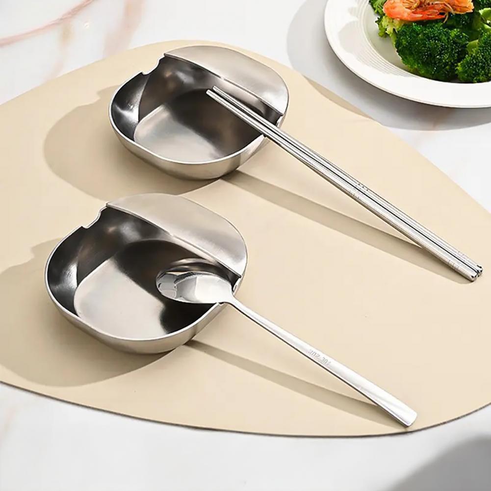Stainless Steel Spoon Rest for Stove Top Kitchen Countertop Self Standing Ladle Holder Cooking Utensil Rest for Spoon Spatula