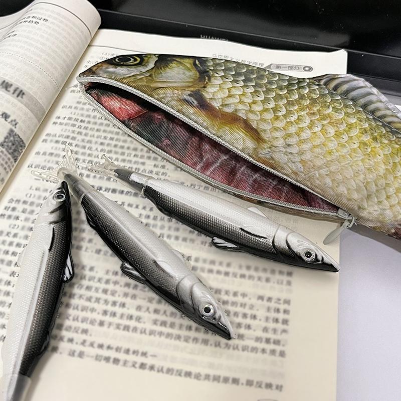 Creative Funny Fiskeformet Pennepose Penner Crucian Carp Blyanthus Morsom Student Skrivesaker Rekvisita Oppbevaringspenner Arrangør