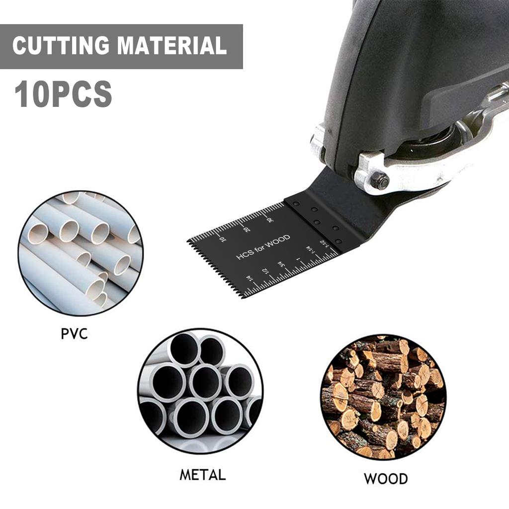10/12/20PCS Oscillating Saw Blade Multi Tool Blades Quick Release Saw Blade Renovator Cutter Blade For Wood Plastic Cutting