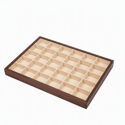 30 Grid Wood Grain Jewelry Tray Large Capacity Jewelry Organizer  Earrings Organizer