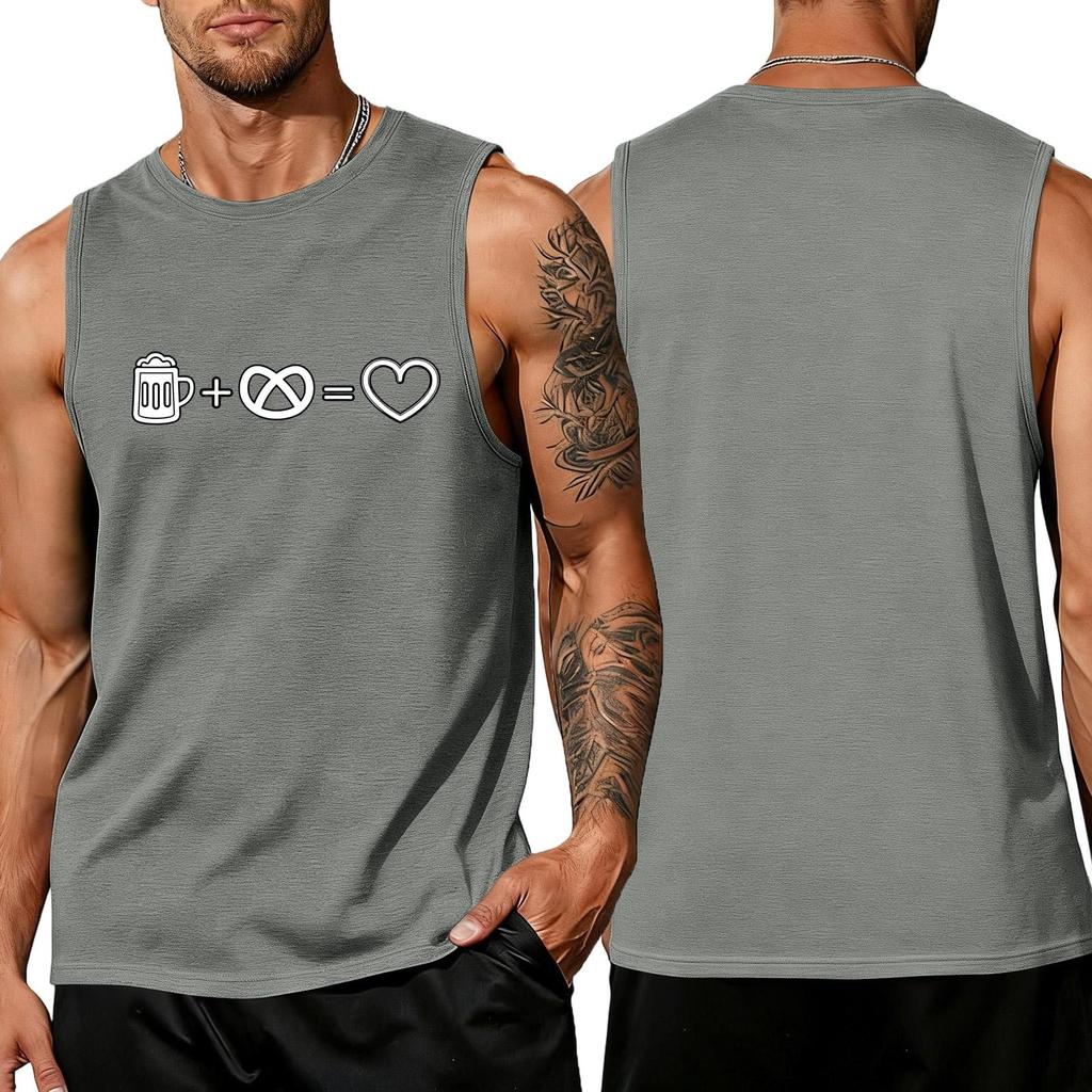 Men's Oktoberfest Printed Sleeveless Tank Top - Loose Fit Casual Summer Shirt for Beach and Daily Wear - Comfortable Relaxed , Perfect for Parties
